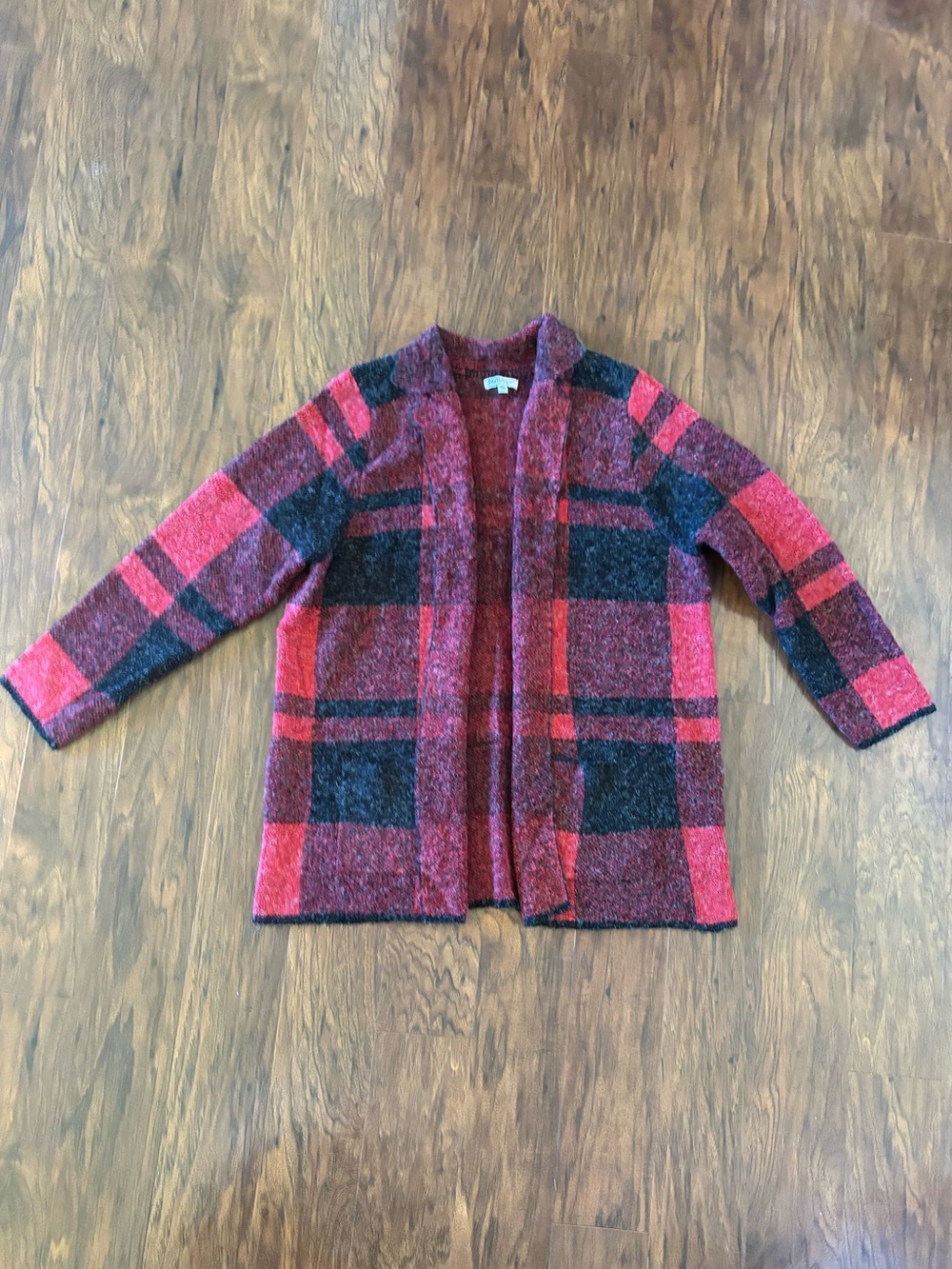NorthStyle Checkered Plaid Cardigan Sweater Size 1X